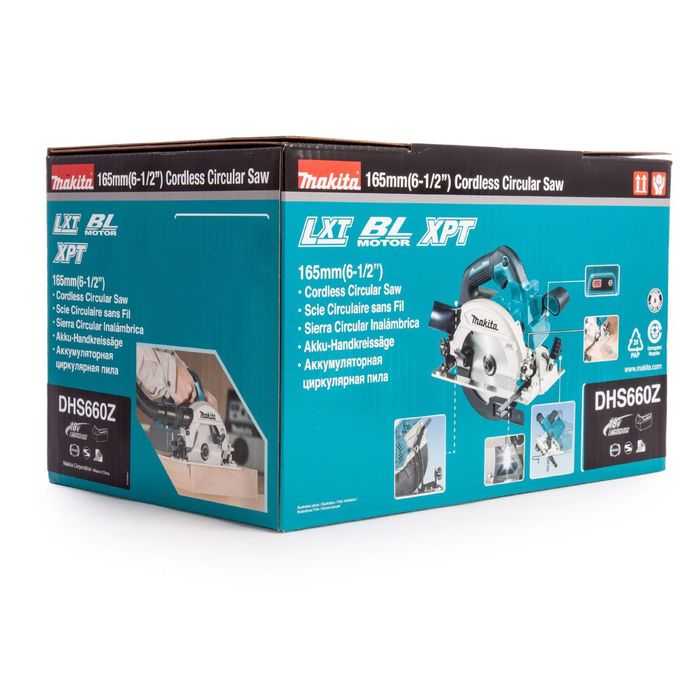 Циркуляр Makita DHS660Z 18V, Ø 165 mm, 5000 minˉ¹