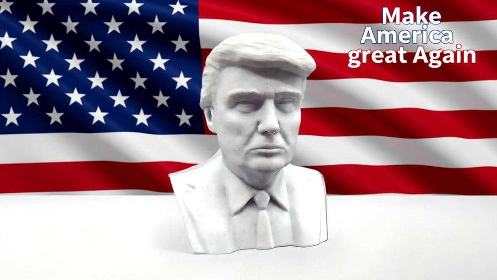 Bust Donald J. Trump, Marble White