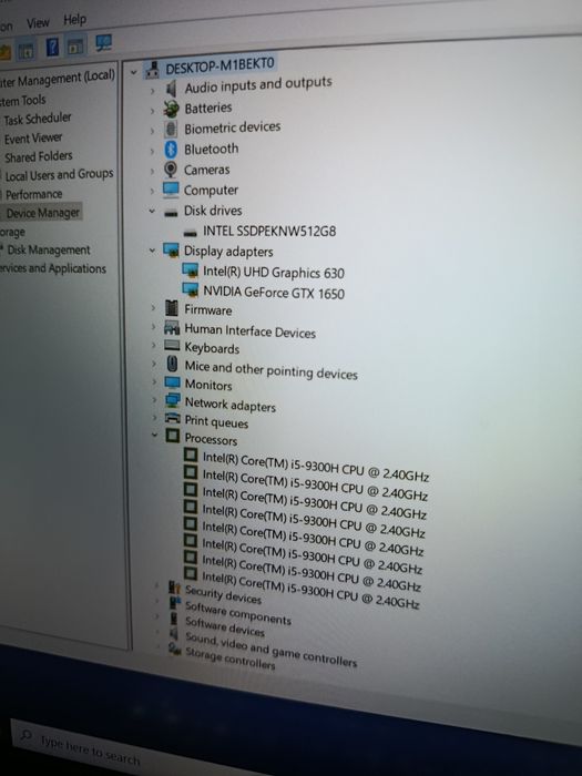 Laptop GTX 1650 cpu i5 9300H ssd 512gb baterie 3 ore