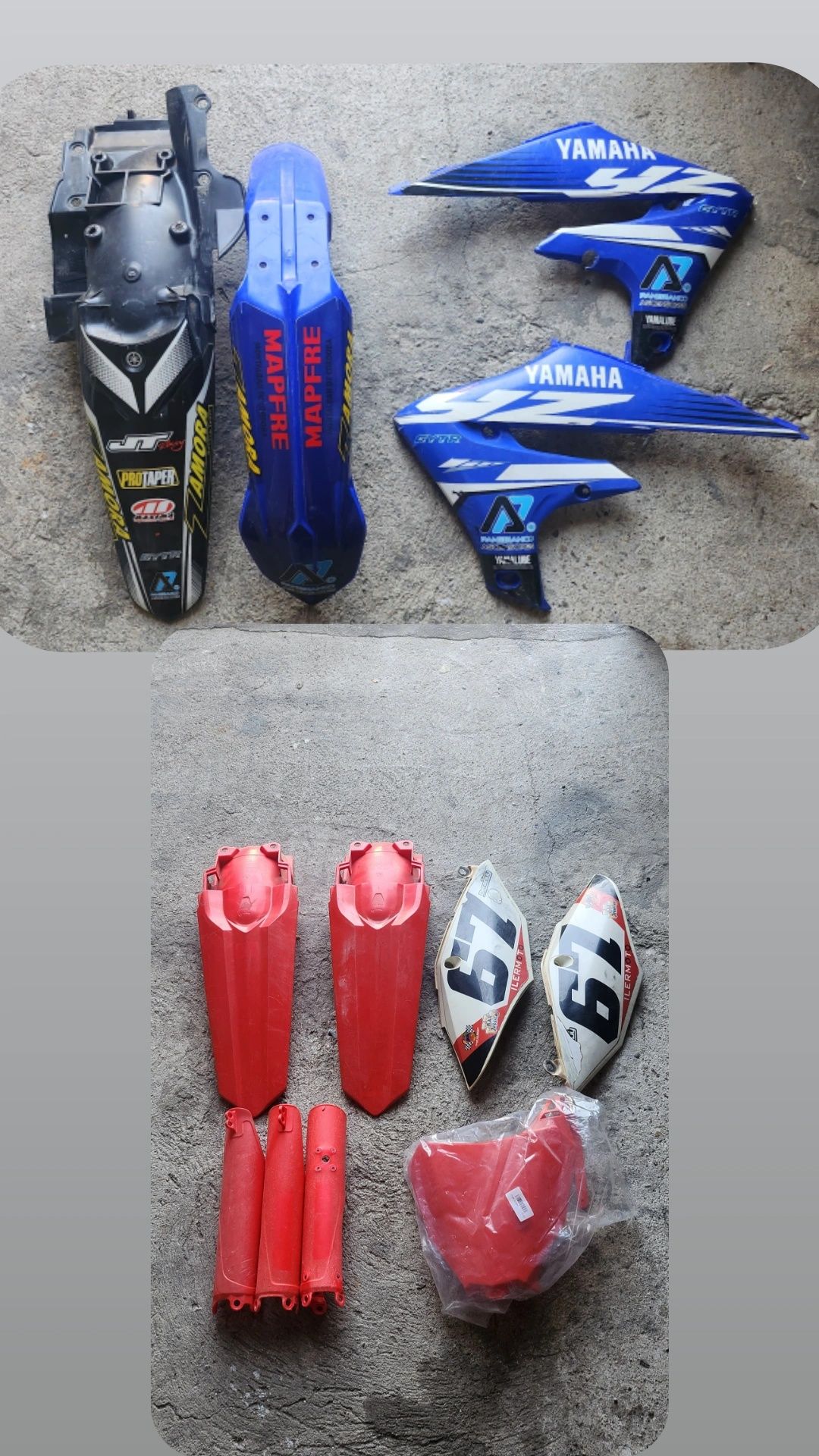 Пластмаси Honda CRF и Yamaha YZF