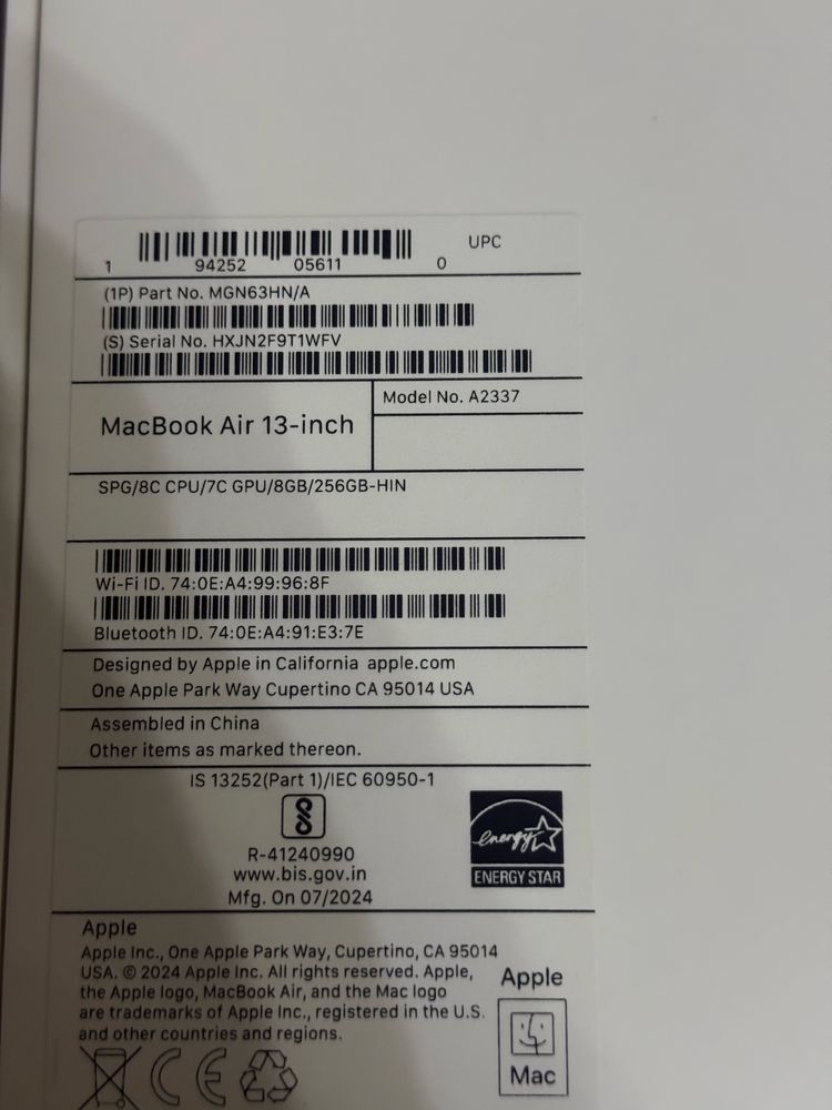 Mackbook air m1 новый