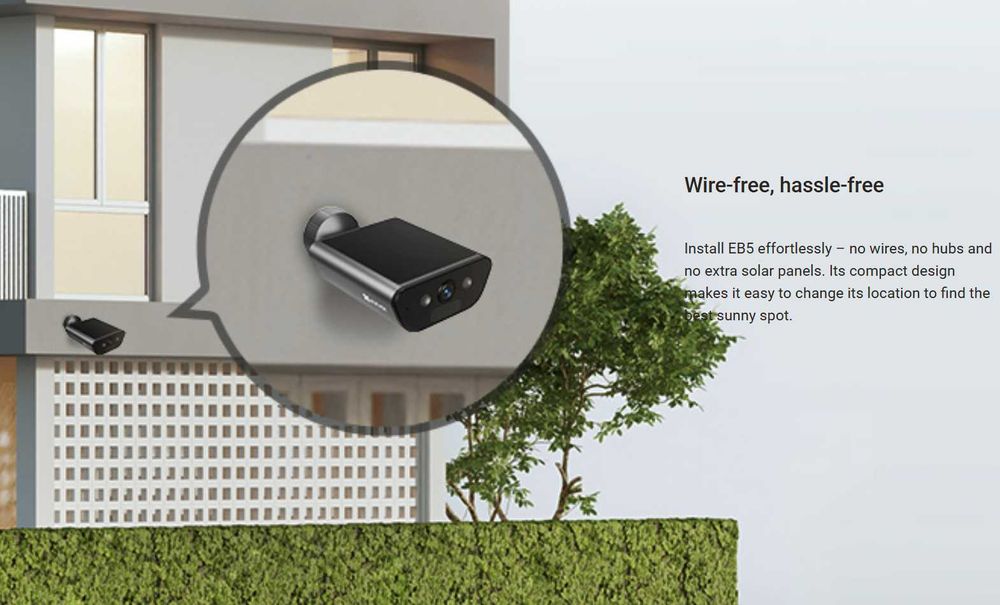 Quyosh panel kamera Ezviz EB5 4K|Камера наблюдения на солнечной панели