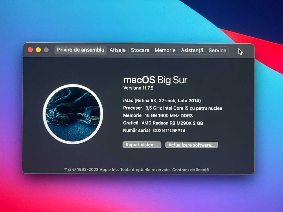 iMac 27 5K Late 2014 SSD i5-4690 R9 M290X 2GB 32GB RAM + 1TB HDD CADOU