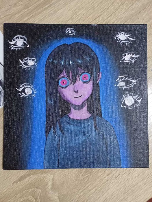 картина акрилом, холст на картоне