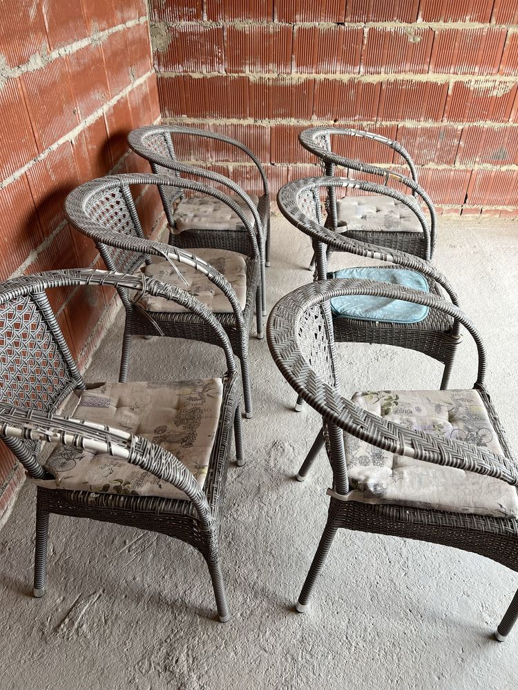 6 броя градински столове от изкуствен ратан