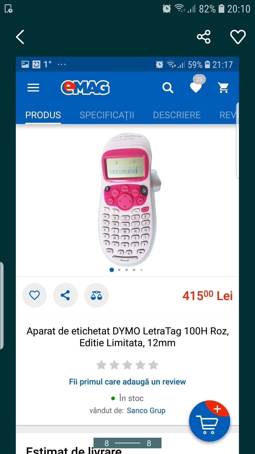 Aparat de etichetat DYMO letra tag 100h