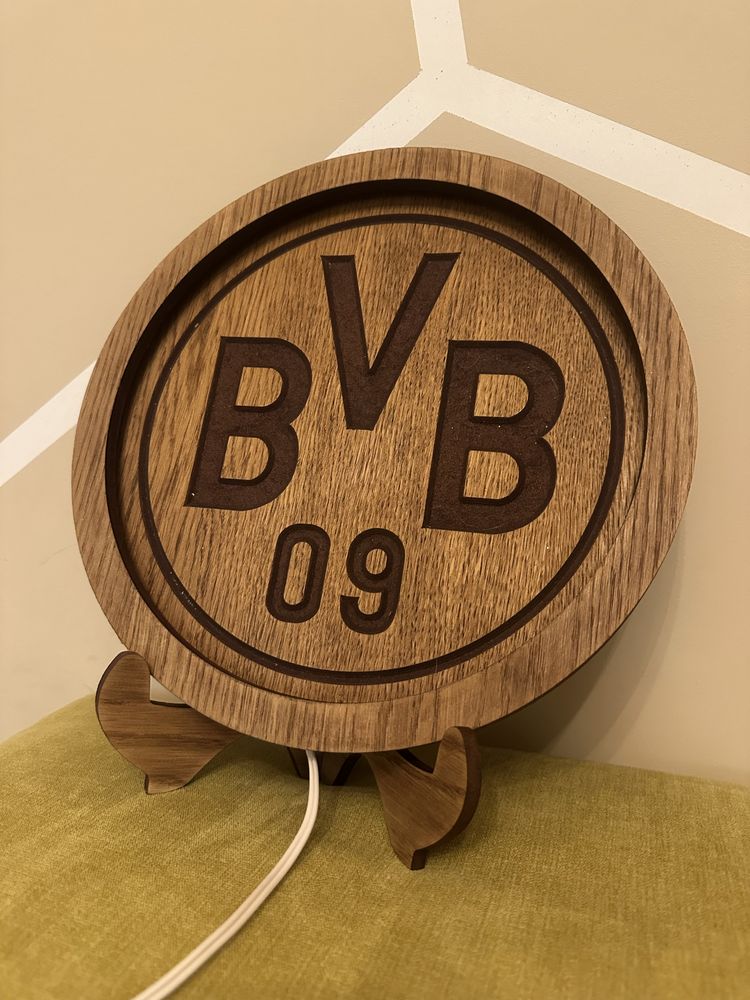 Дървена LED емблема Borussia Dormund BVB