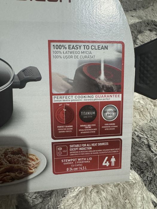 Oala cu capac Tefal 24 cm 4.5 Litri