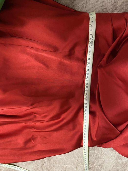 Официална червена дълга рокля р. 46