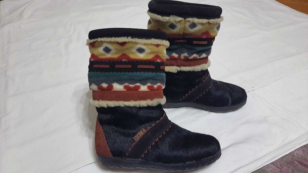 Cizme scurte imblanite natural, TECNICA, piele foca marimea 37,5
