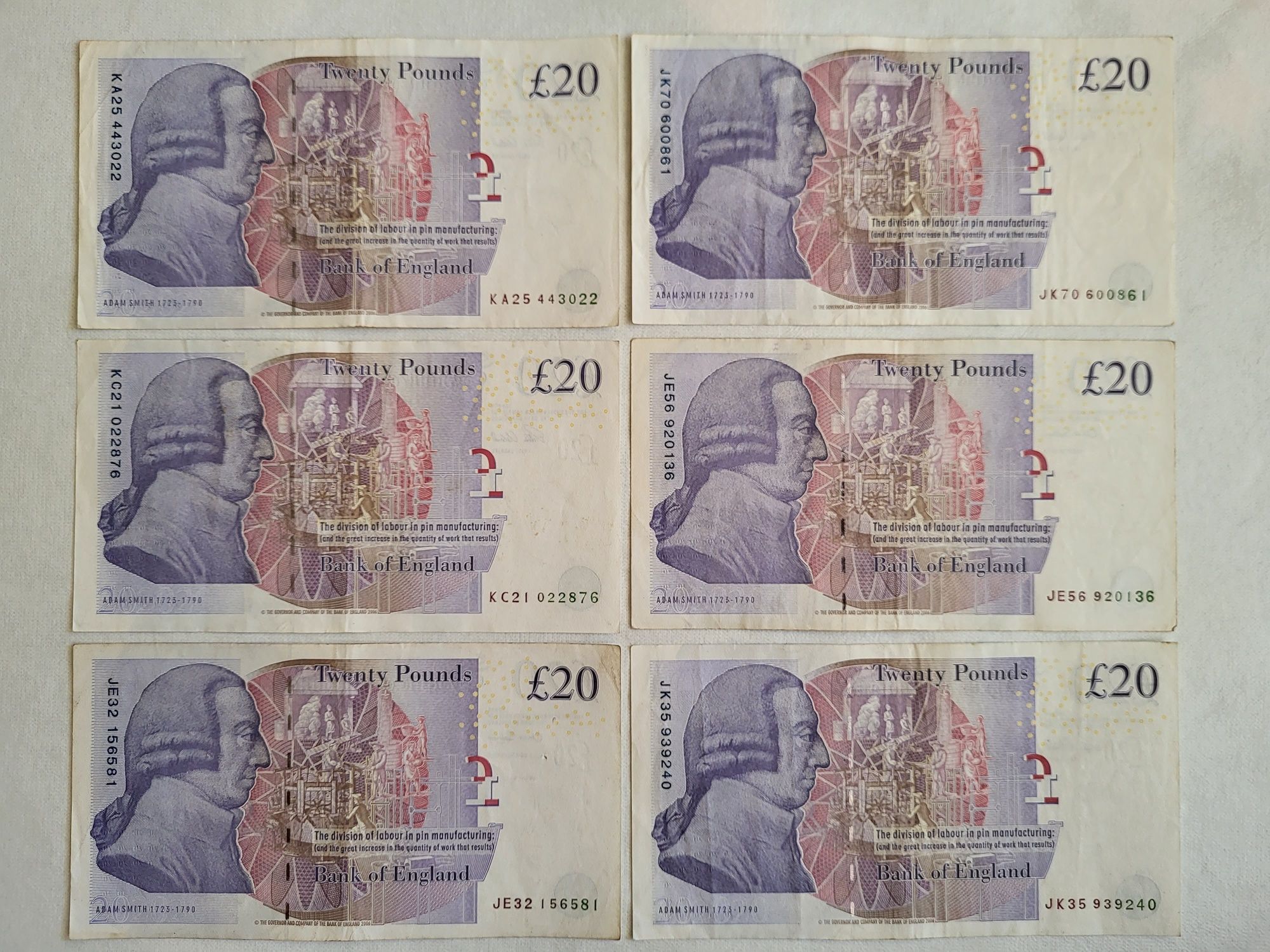 Bancnota 20 lire sterline de colecție