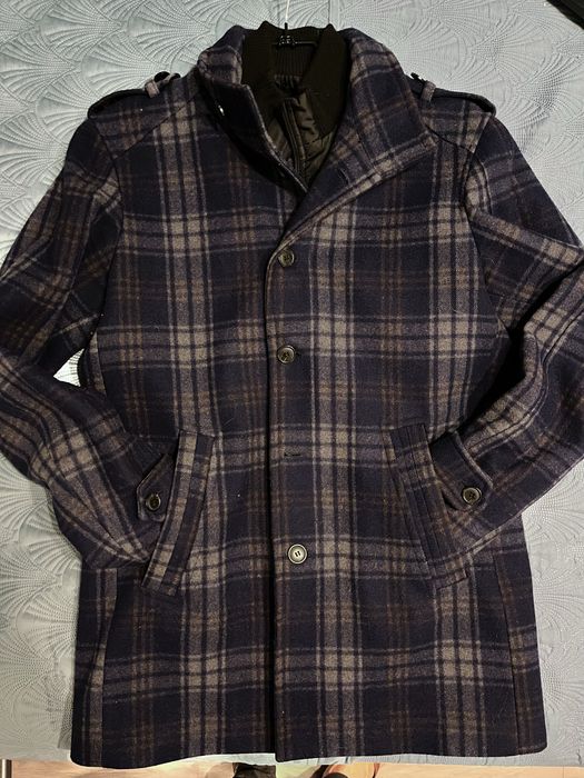 Palton de stofa (lana) marime L carouri