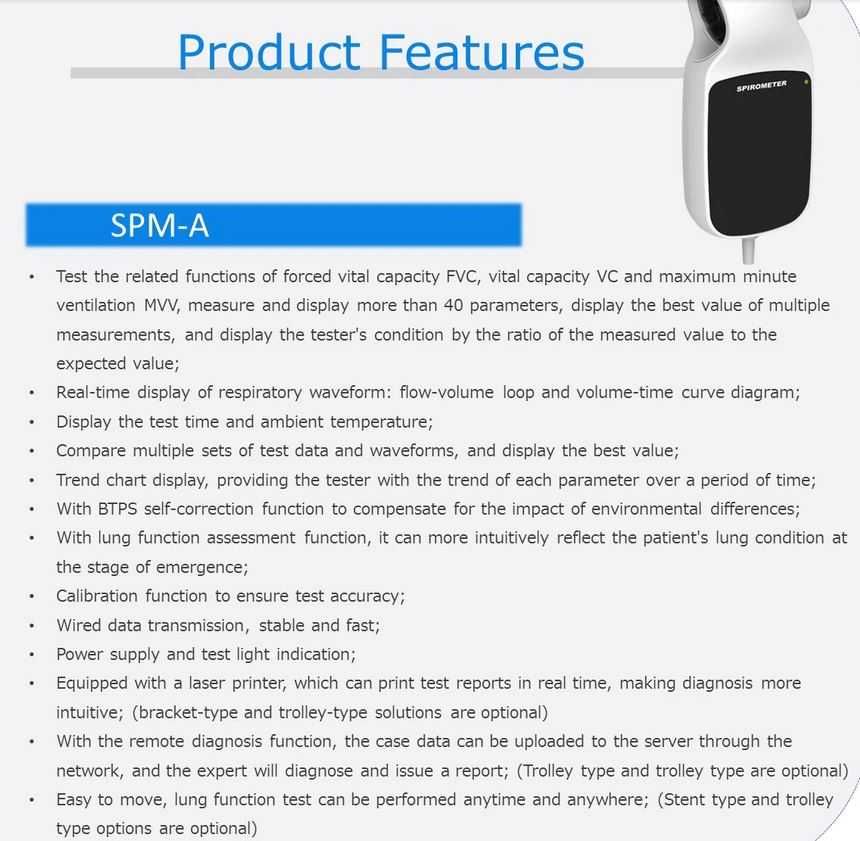 Spirometru COMTEC SPM-A digital USB  - FVC,VC, MVV