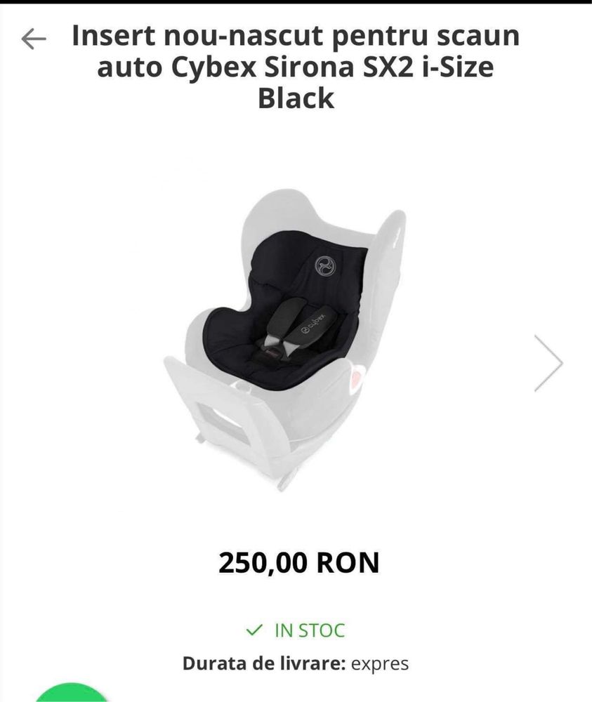 Scaun Auto Cybex Sirona Plus - prețul de nou a fost 2700lei