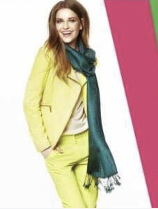 Esarfa/Sal Zee verde smarald Avon, cu franjuri