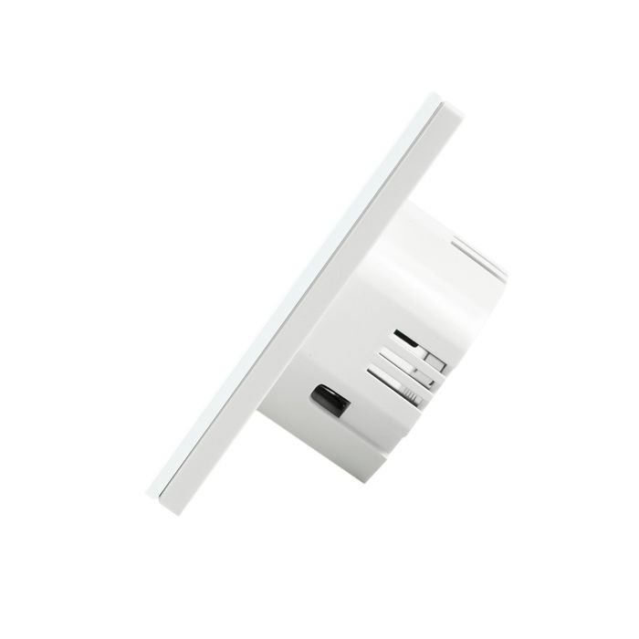 Intrerupator dublu cu touch PNI SH202 din sticla, alb cu LED indicator