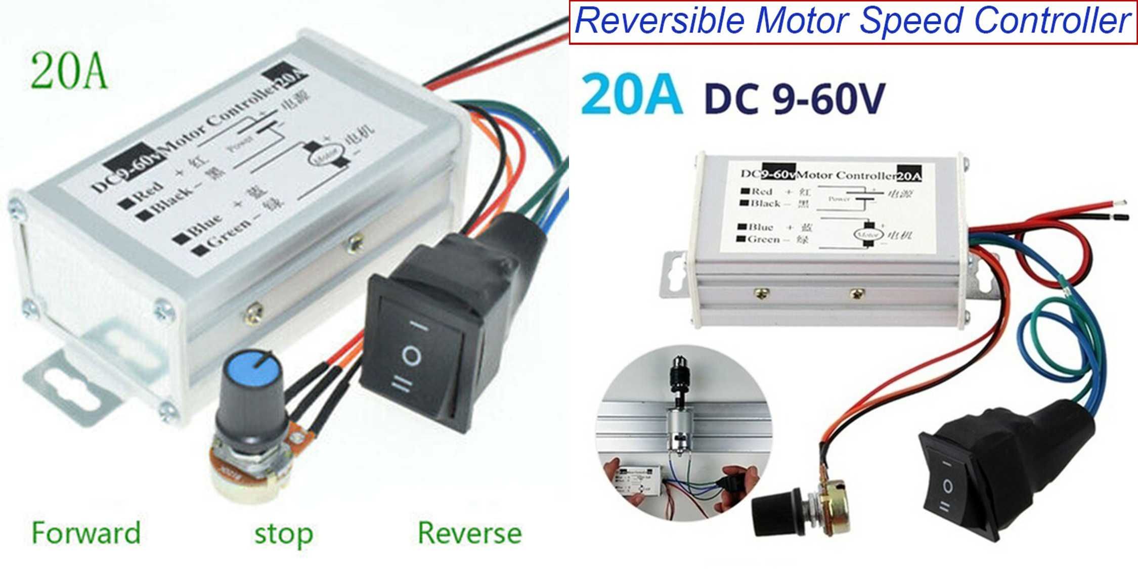 PWM 12V-40V 120W DC, Maxim 20A schimbare de sens. Nou ambalat!