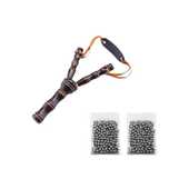 Set praștie lemn si 200 bile metalice, pentru airsoft si prastie 10 mm