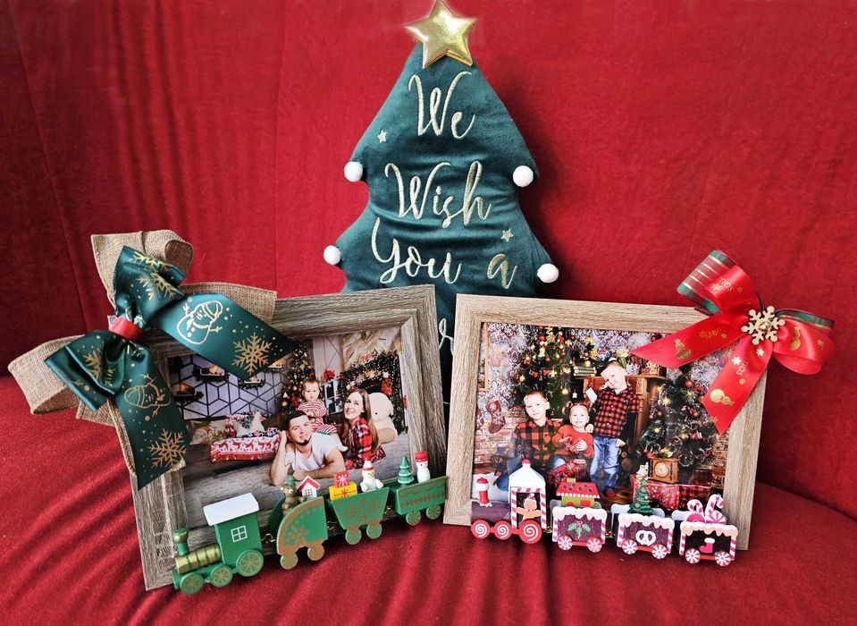 3D Коледна дървена рамка ръчна изработка влакче