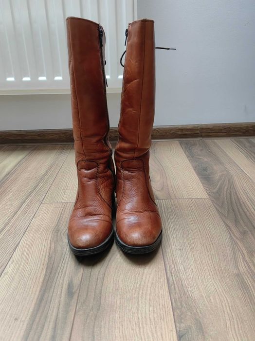 Cizme piele maro femei