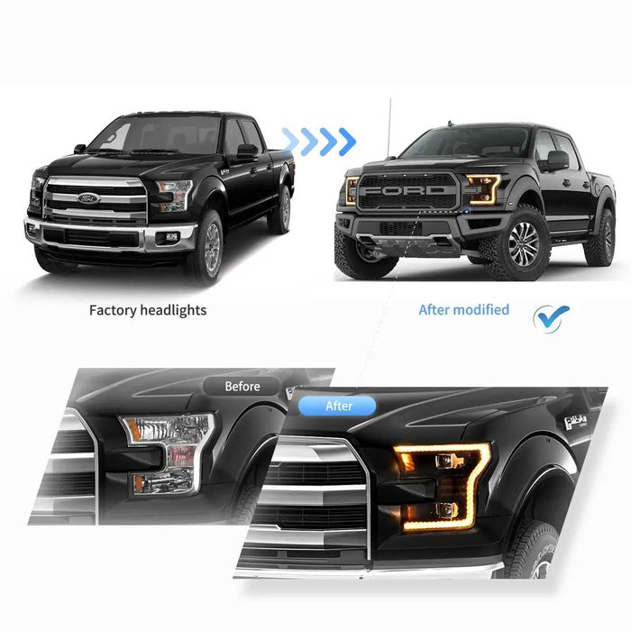 Комплект LED фарове с начална анимация за Ford F150 2015 - 2017