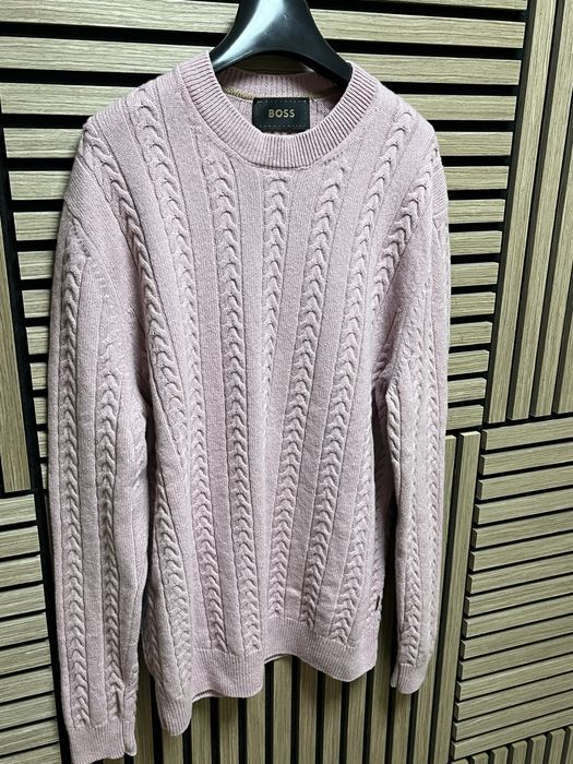 BOSS : Ermisto Knitted Textured Wool Sweater-30% Кашмир НОВ размер ХЛ