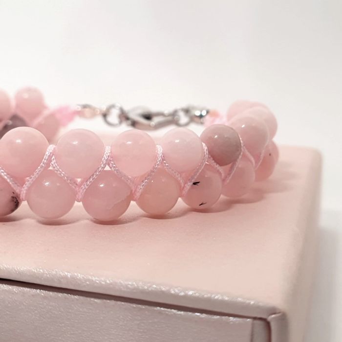 Bratara Shambala din opal roz