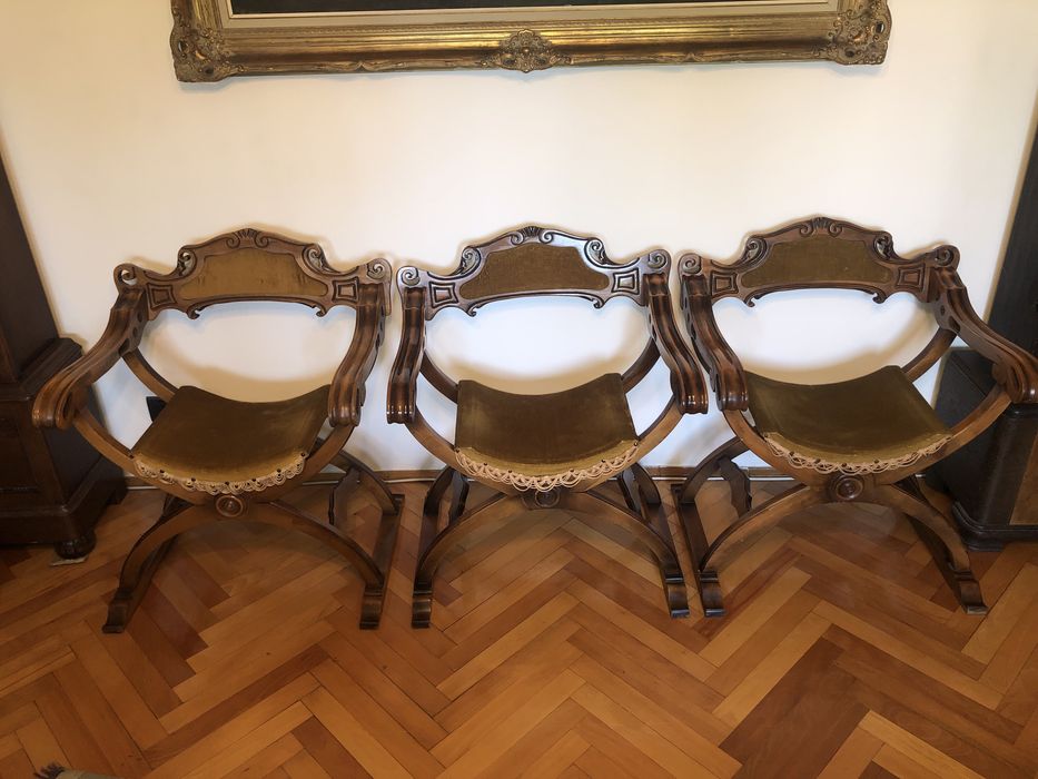 Set de 3 jilturi,scaune franceze din lemn masiv