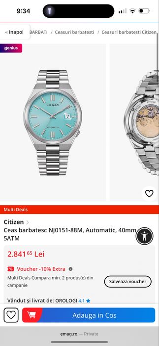 Ceas Citizen Tsuyosa Baby Blue