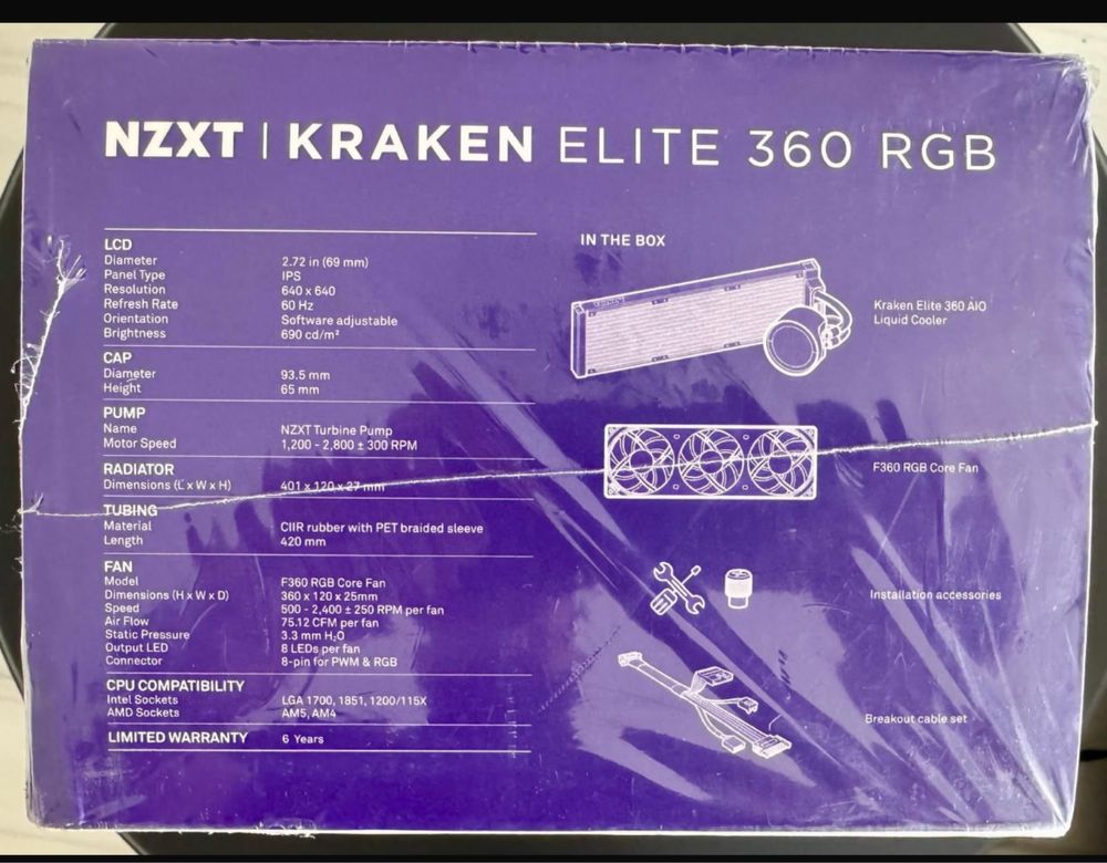 Cooler CPU NZXT Kraken Elite 360 RGB AMD/Intel,Controler ARGB Nou