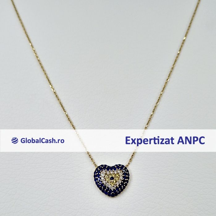 Lant cu pandantiv din aur de 14k, 2.86g | GlobalCash.ro #CF113472