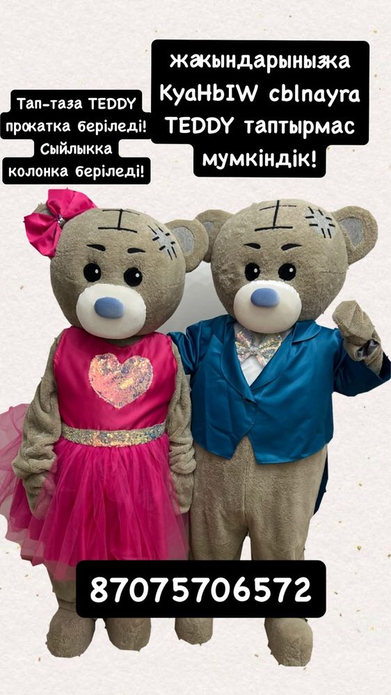 Срочно. Аниматор 2 тедди сатылады.