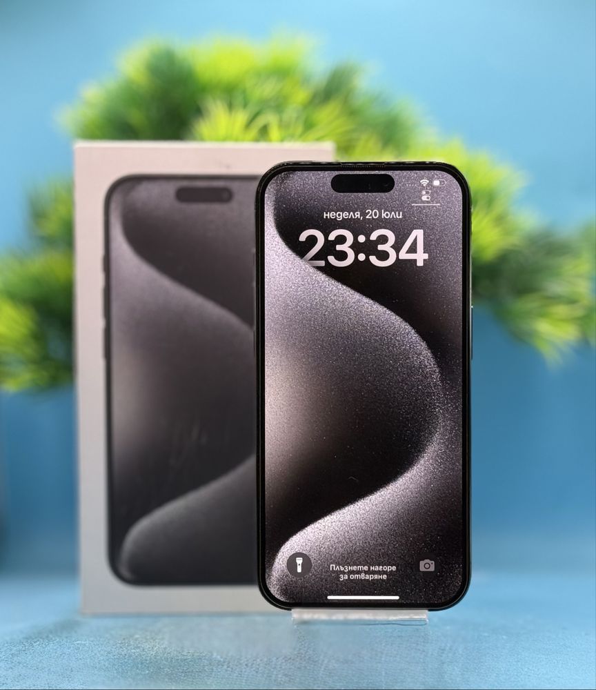 ПЕРФЕКТЕН!!! Apple iPhone 15 Pro, 128GB, 5G, Black Titanium