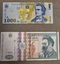 Colecție monede,bancnote 1,5,50,500,1000 lei