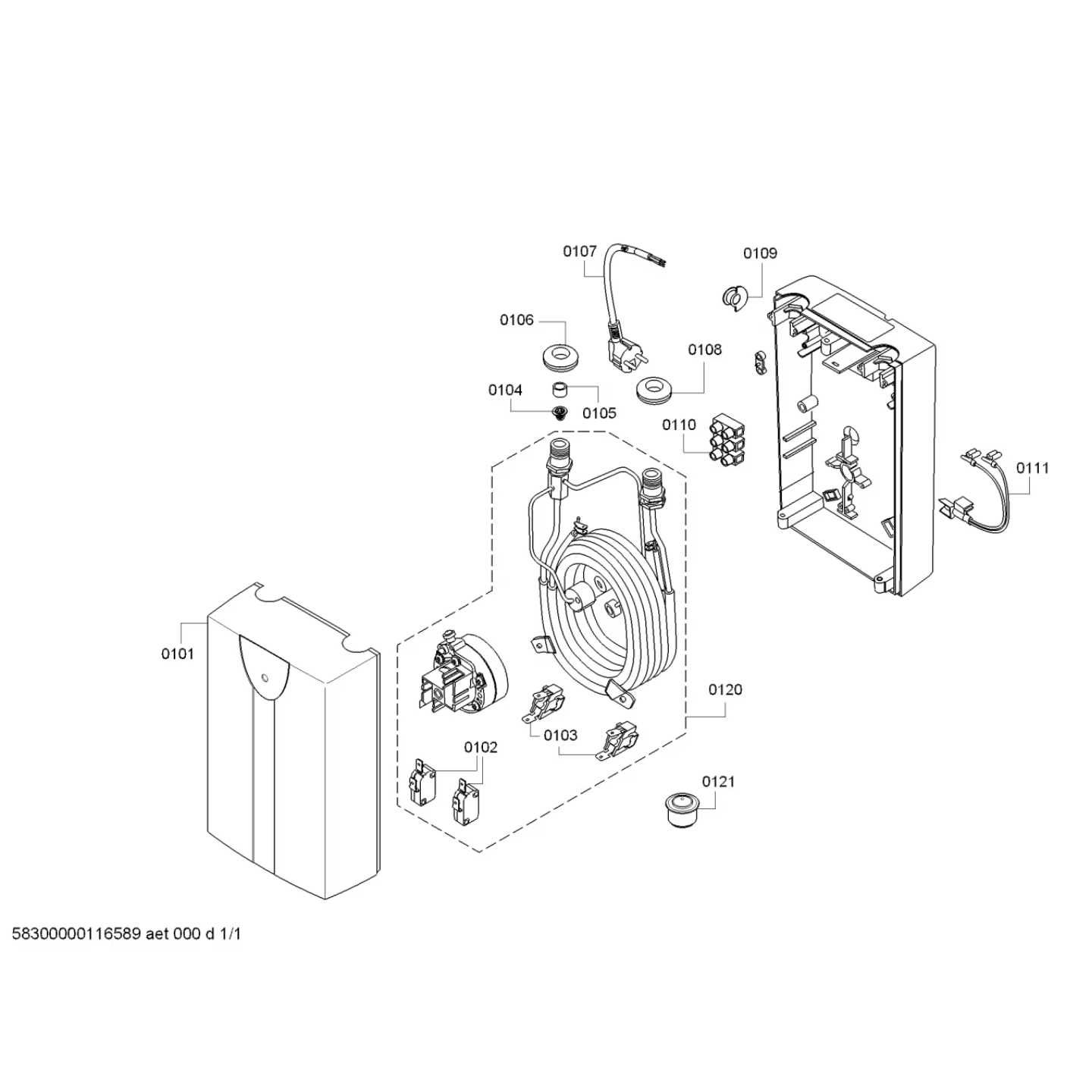 Încălzitor instant Apă, Siemens DH04101, 3.5 kW,Mini Boiler Electric