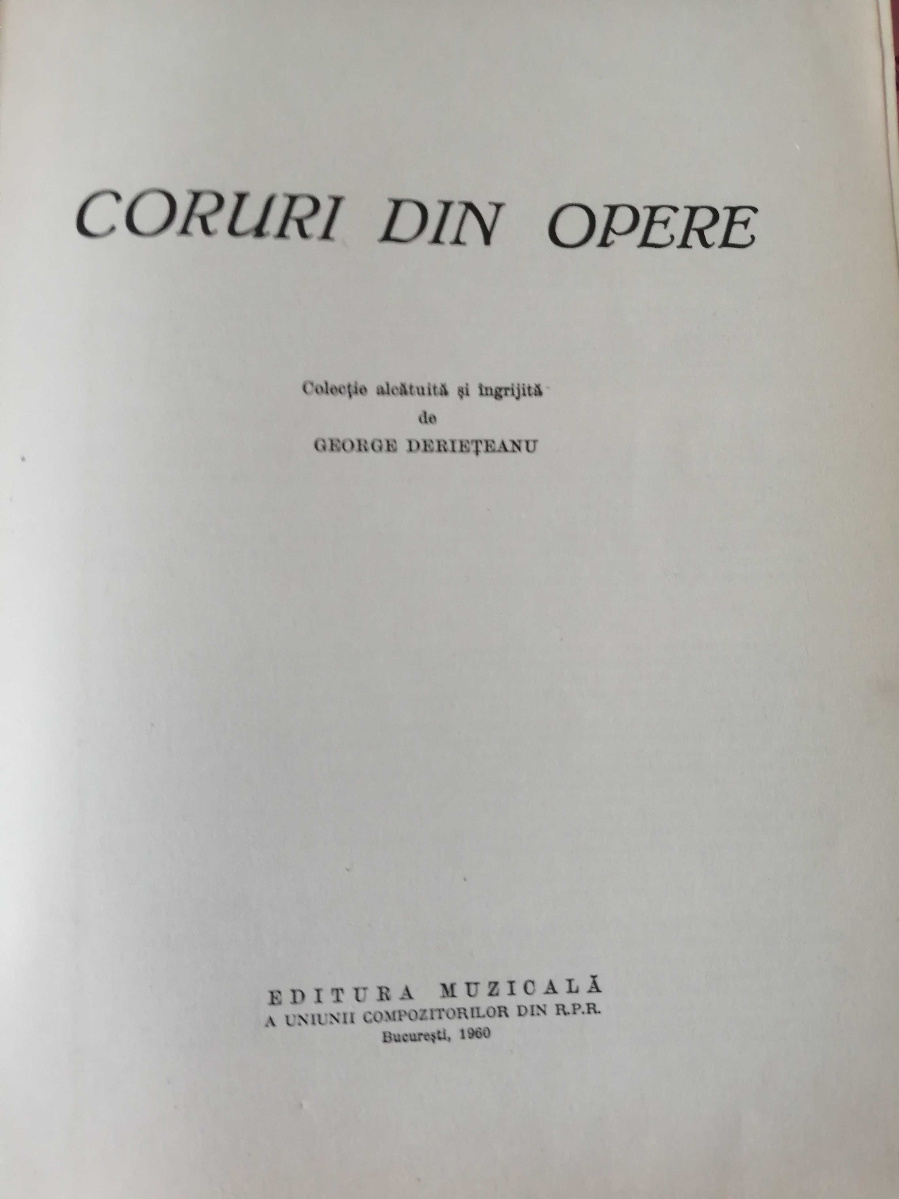 Muzica-Partitura-CORURI DIN OPERE-Editia 1960