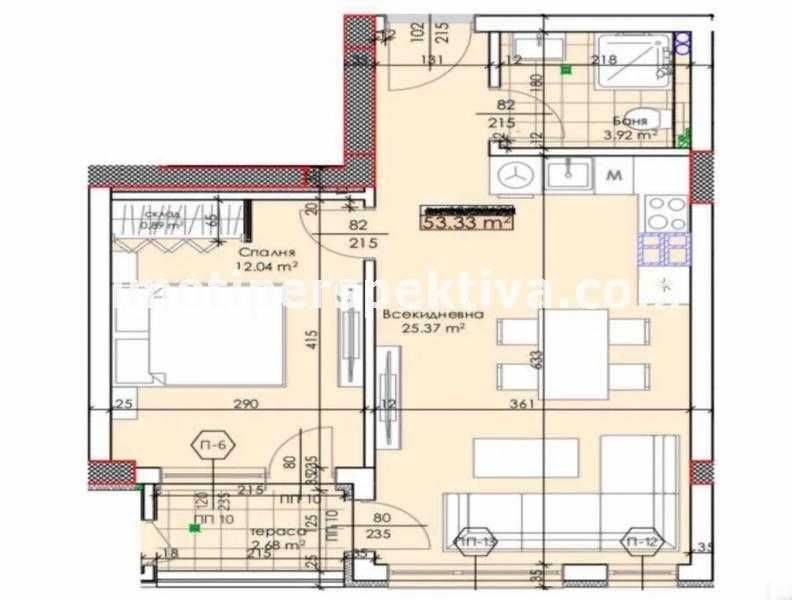 Продава се Двустаен апартамент в Пловдив, Тракия - 61 кв.м за 1293 €/кв.м - Снимка #1