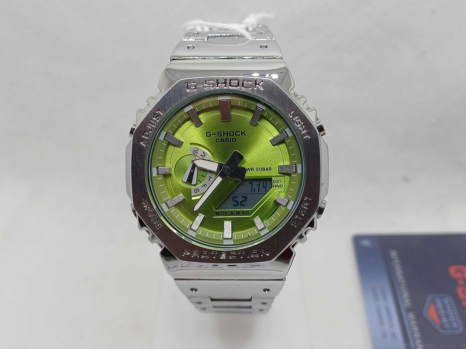 Ceas Casio g shock Full metal GM-2100d Green-Silver Nou,Garantie 2 ani