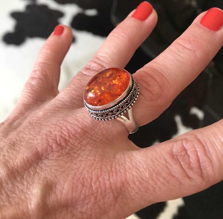 Inel Argint 925 cu Piatra Semipretioasa Chihlimbar