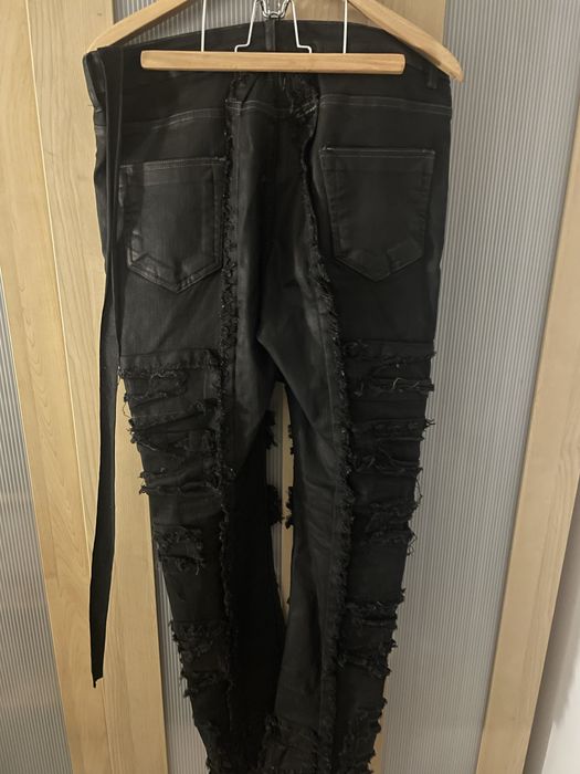 Rick Owens slashed jeans