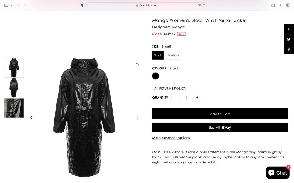 MANGO Нова парка/тренч от винил/латекс черна с джобове и калучка XS-S