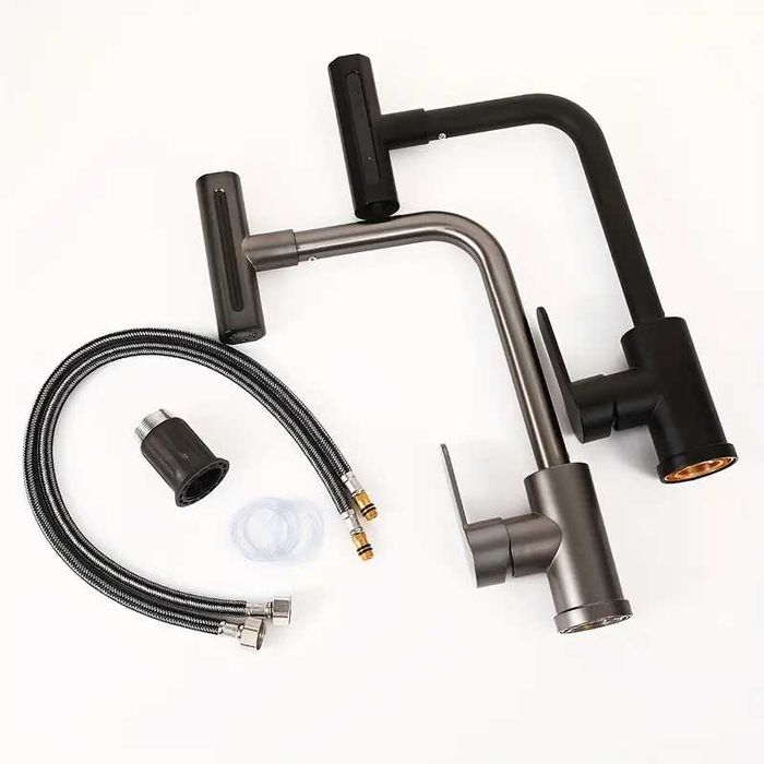 Смесител за кухненска мивка кухня въртящ се накрайник функция водопад