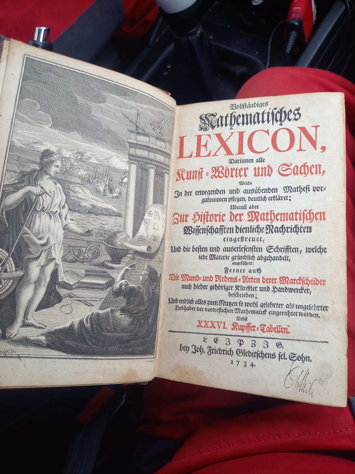 Vând carte LEXICUL MATEMATIC an  1734