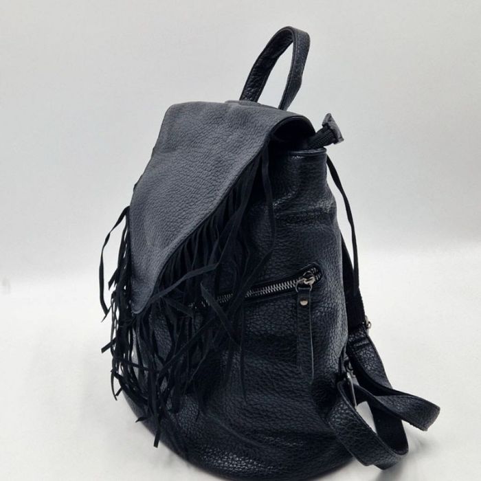 Дамска раница от еко к. с ресни – бохо стил, различни цветове - НОВИ