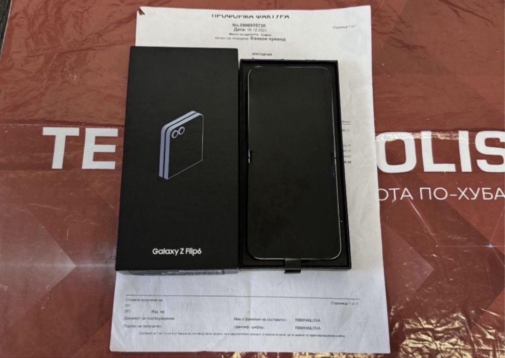 КАТО НОВ 512GB Samsung Z Flip 6 Технополис Гаранция 2026 Blue / Син