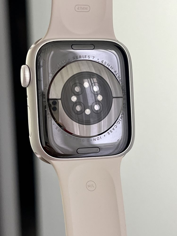 Apple Watch Seria 7 45mm GPS Cellular LTe Silver Ceramic / Impecabil