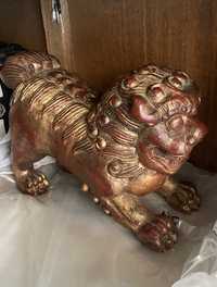 Statueta asiatica Caine Fu mare, 41 cm, antic feng shui