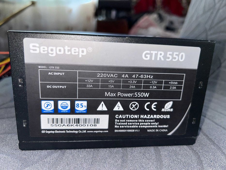 Kit Componente PC - i5 9400f, placa de baza, PSU 550W, CPU cooler