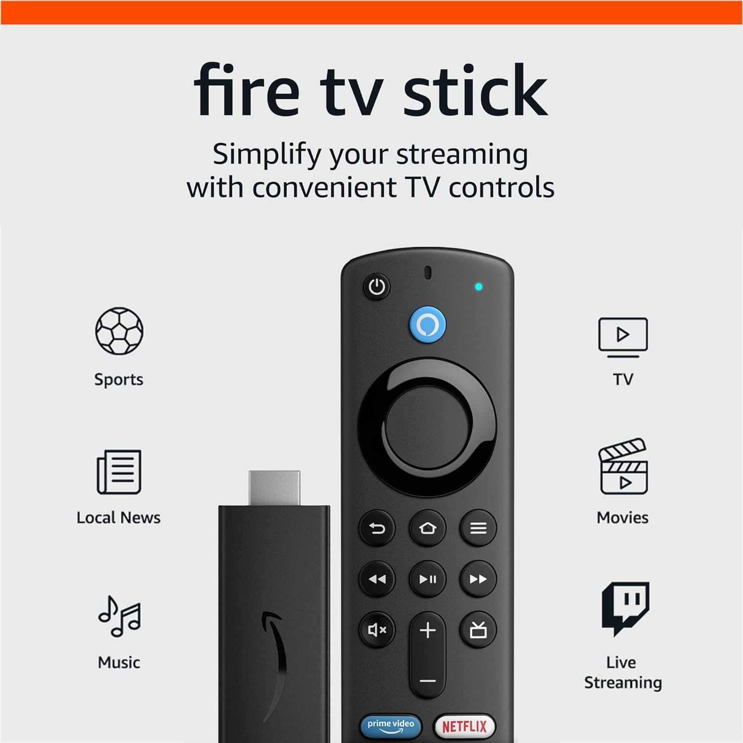 Amazon Fire TV Stick с Alexa Voice Remote ,