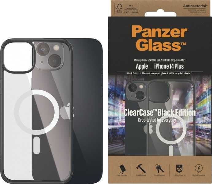 iPhone 14 Plus ClearCase PanzerGlass, MagSafe, Antibacterial калъф